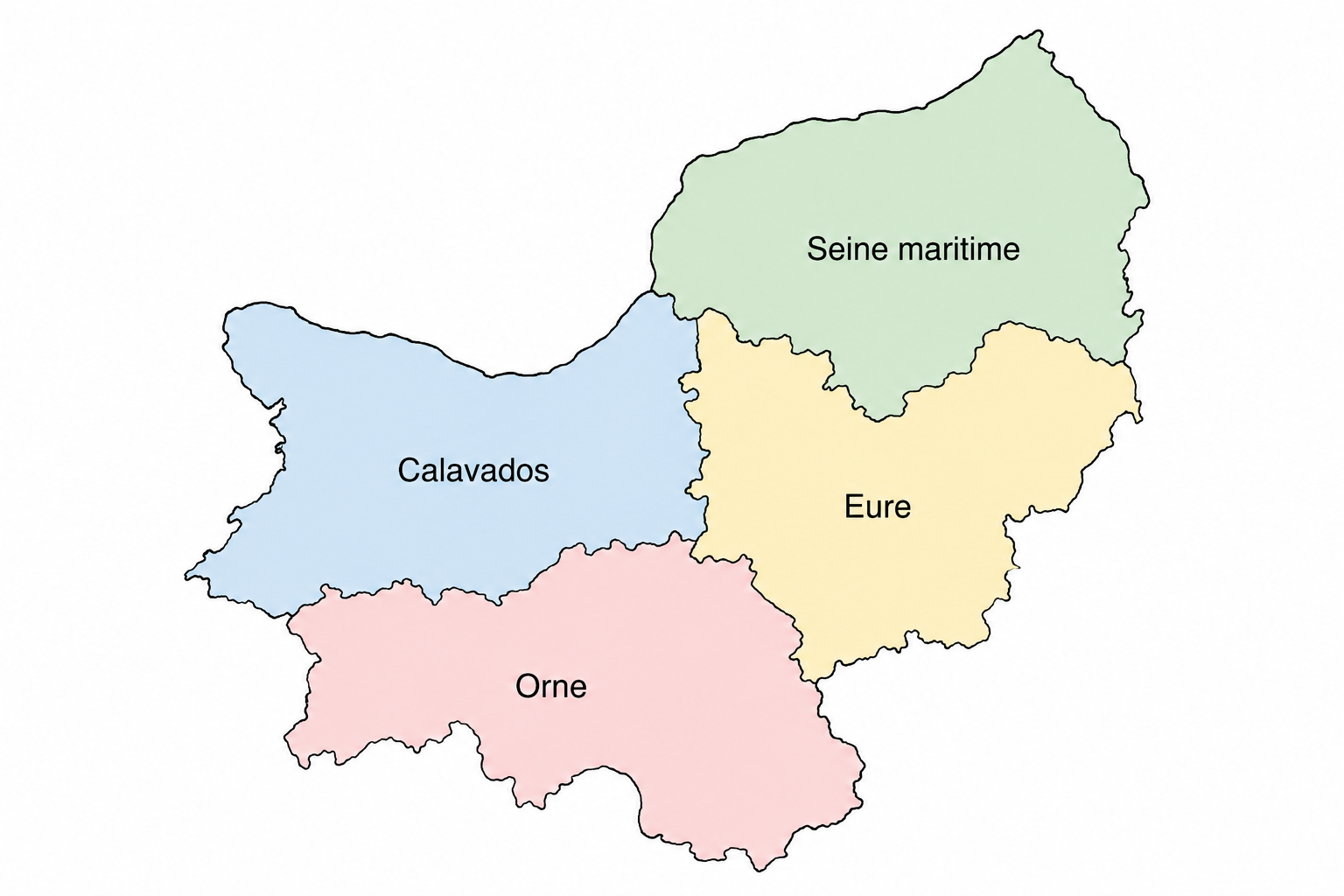 Zone d'intervention Normandie Débouche — Seine-Maritime, Eure, Calvados et Orne